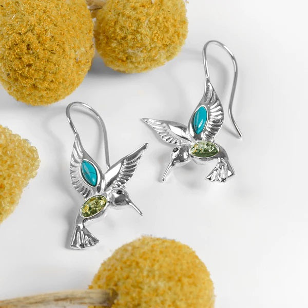 Hummingbird earrings gold deals