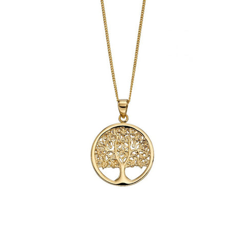 9ct Yellow Gold Tree of Life Pendant Necklace