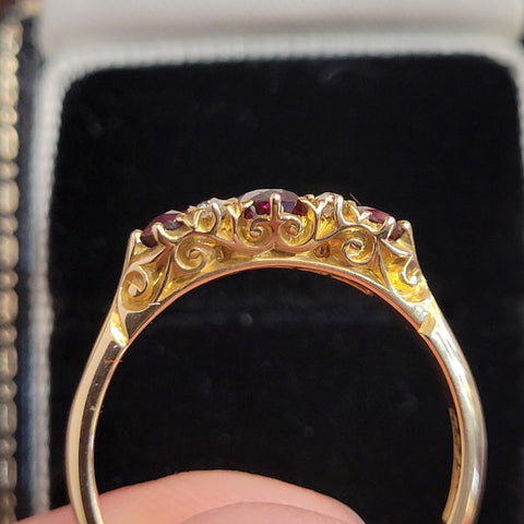 Secondhand 18ct Yellow Gold Ruby & Diamond Ring