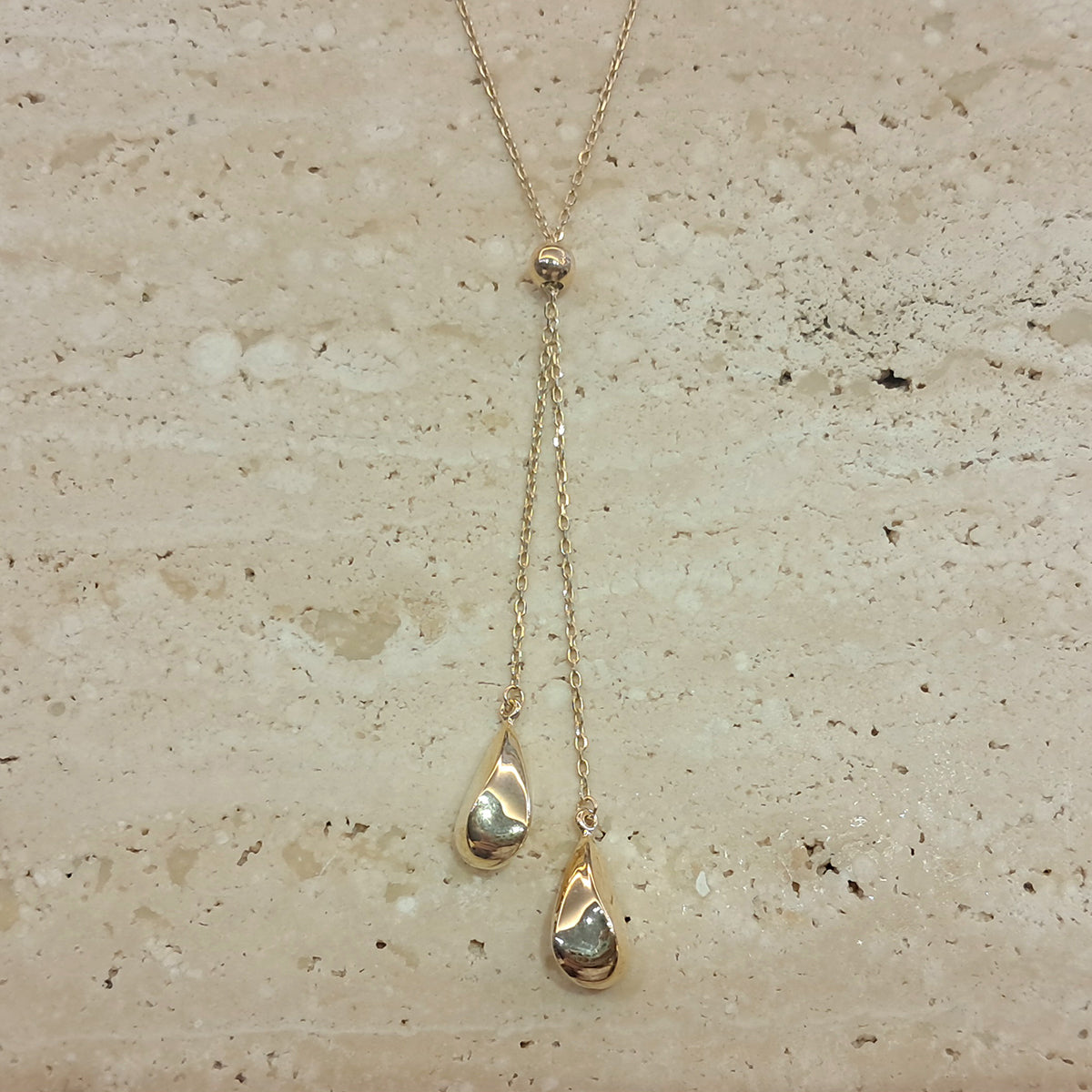 9ct Yellow Gold Adjustable Lariat Necklace