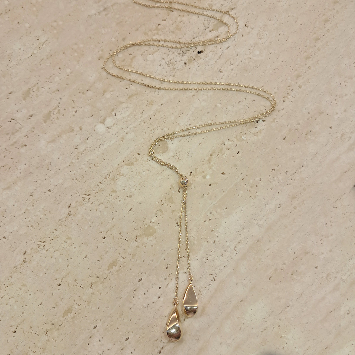 9ct Yellow Gold Adjustable Lariat Necklace
