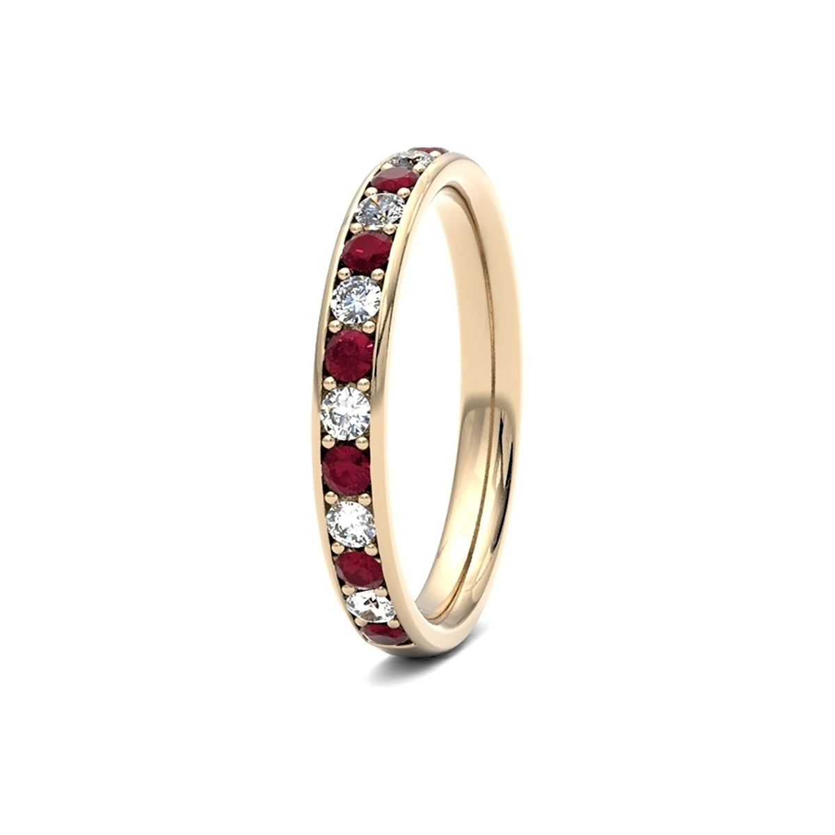 9ct Yellow Gold Ruby & Diamond Eternity Ring