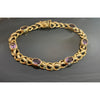Secondhand 9ct Yellow Gold and Amethyst Bracelet