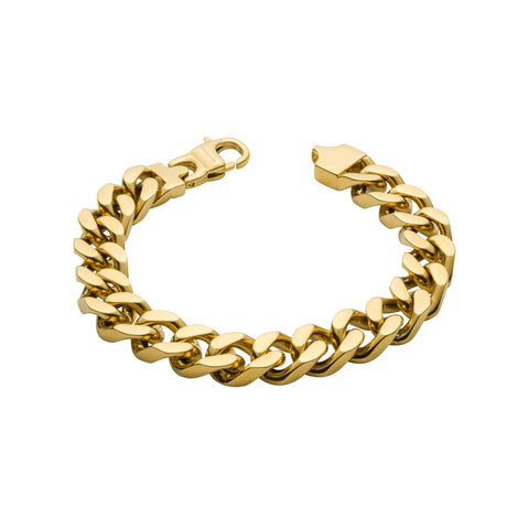 Heavyweight Stainless Steel Gold Plated Curb Bracelet