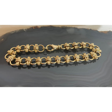 Secondhand 9ct Yellow Gold Alternating Link Bracelet