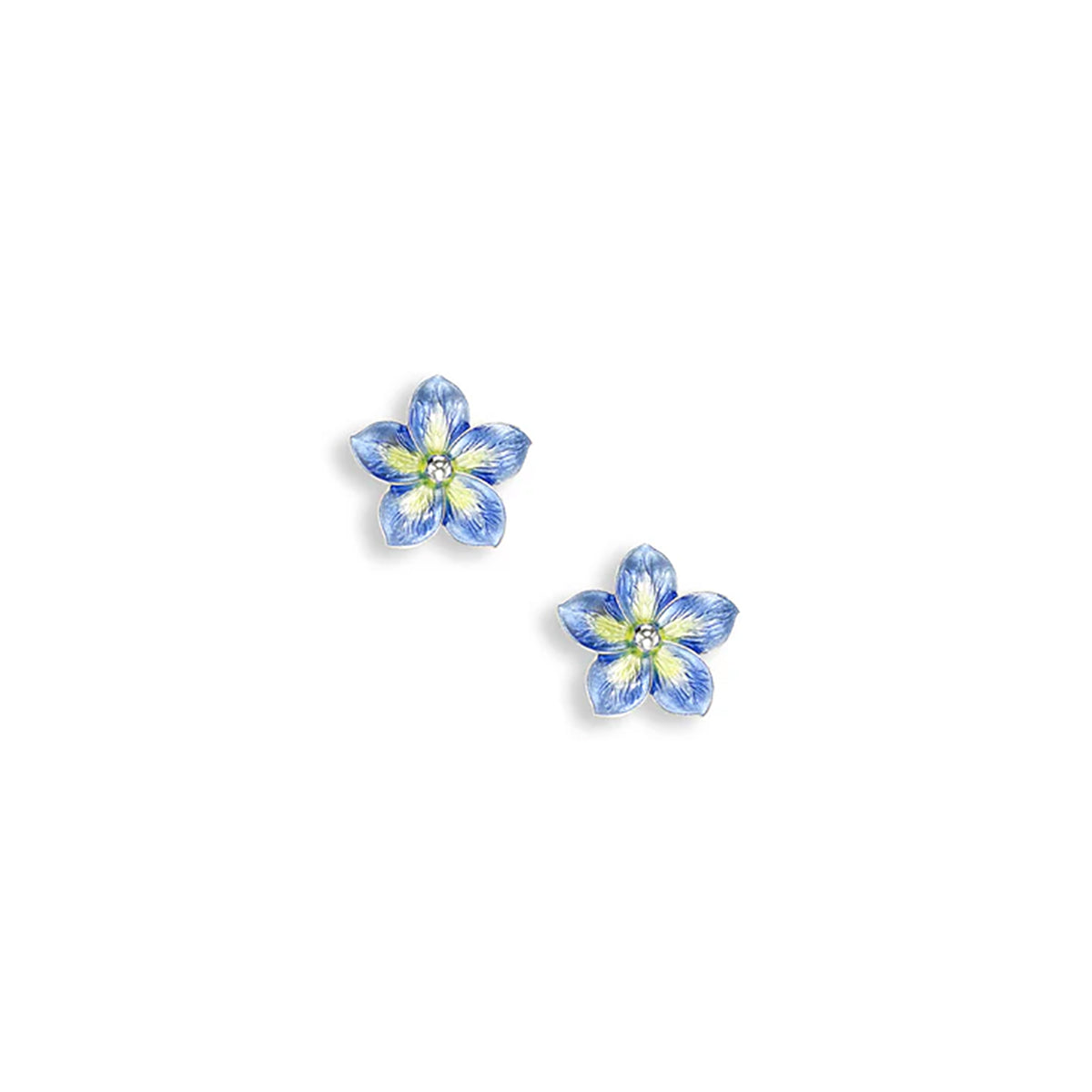 Nicole Barr Fine Enamel Blue Forget-Me-Not Stud Earrings