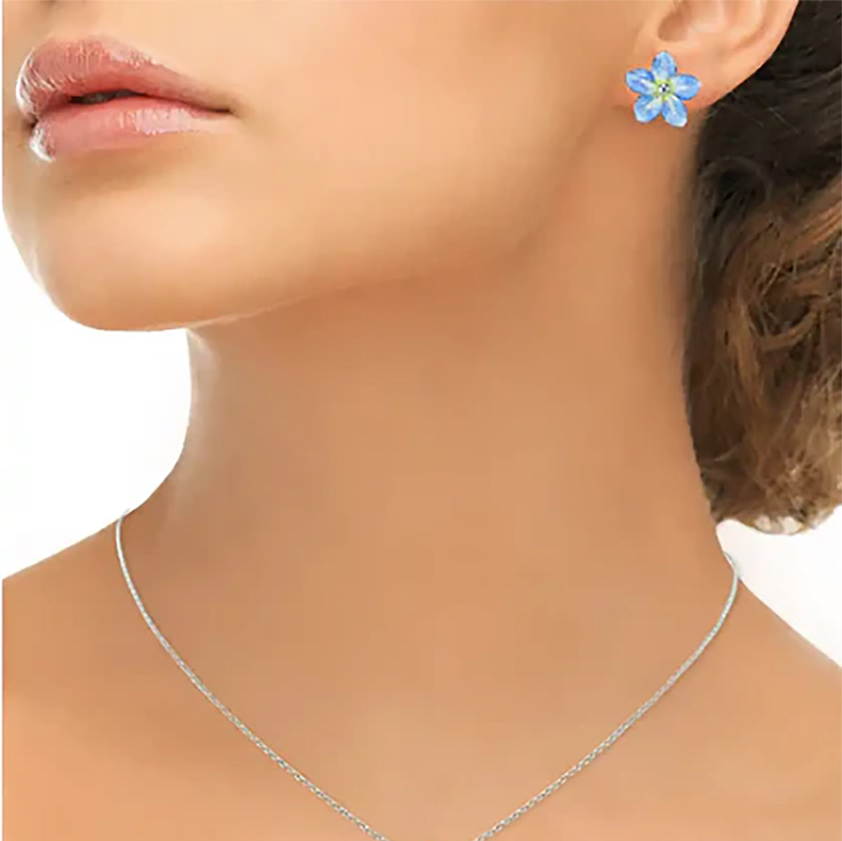 Nicole Barr Fine Enamel Blue Forget-Me-Not Stud Earrings