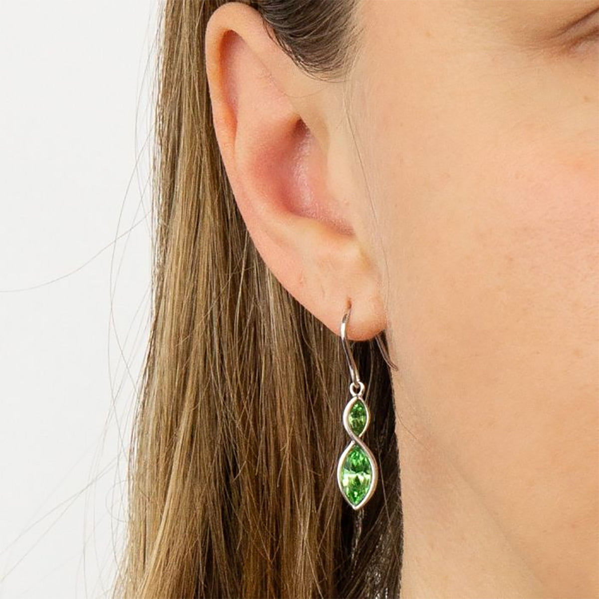 Fiorelli Navette Peridot Crystal Twist Drop Earrings