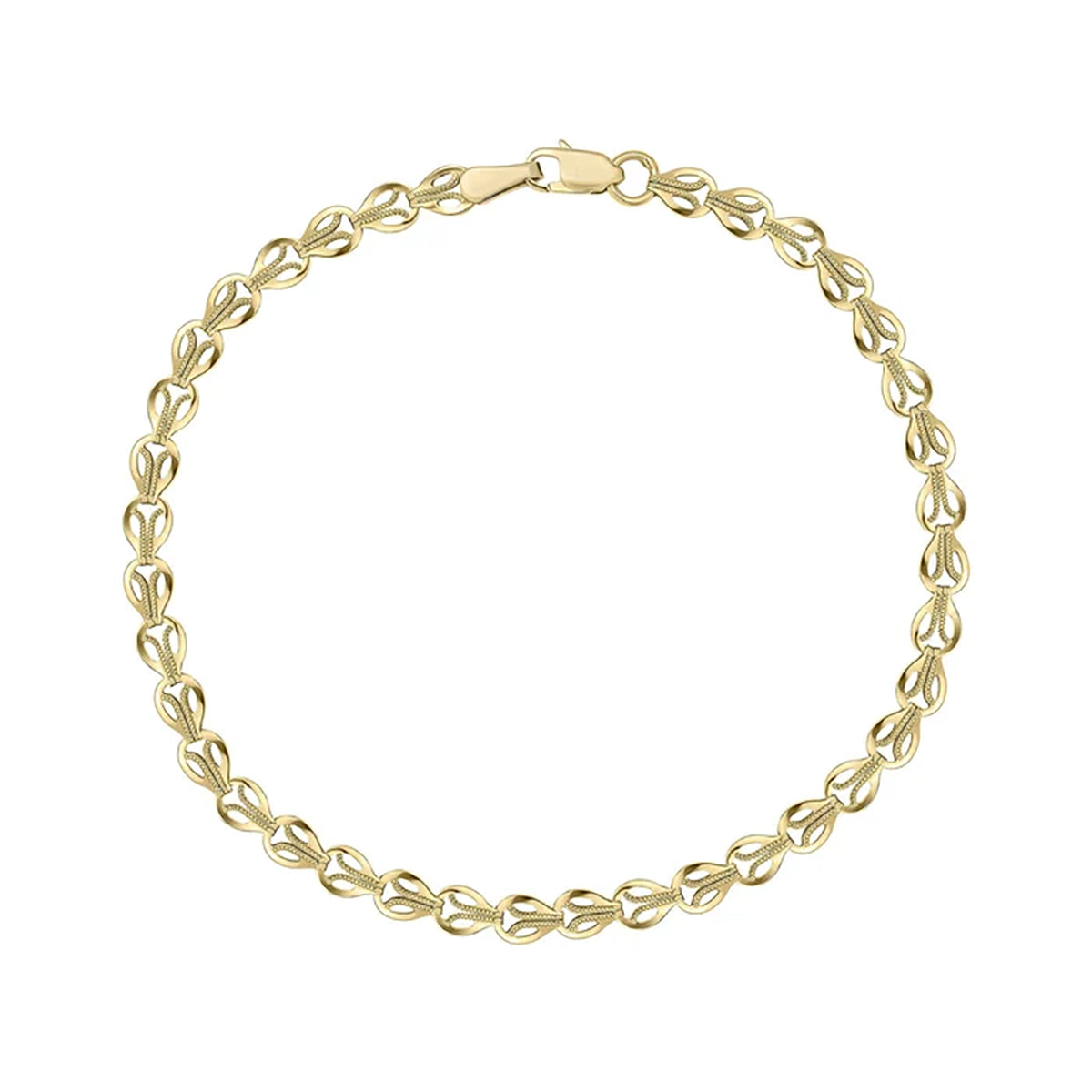 9ct Yellow Gold Stampato Link Bracelet