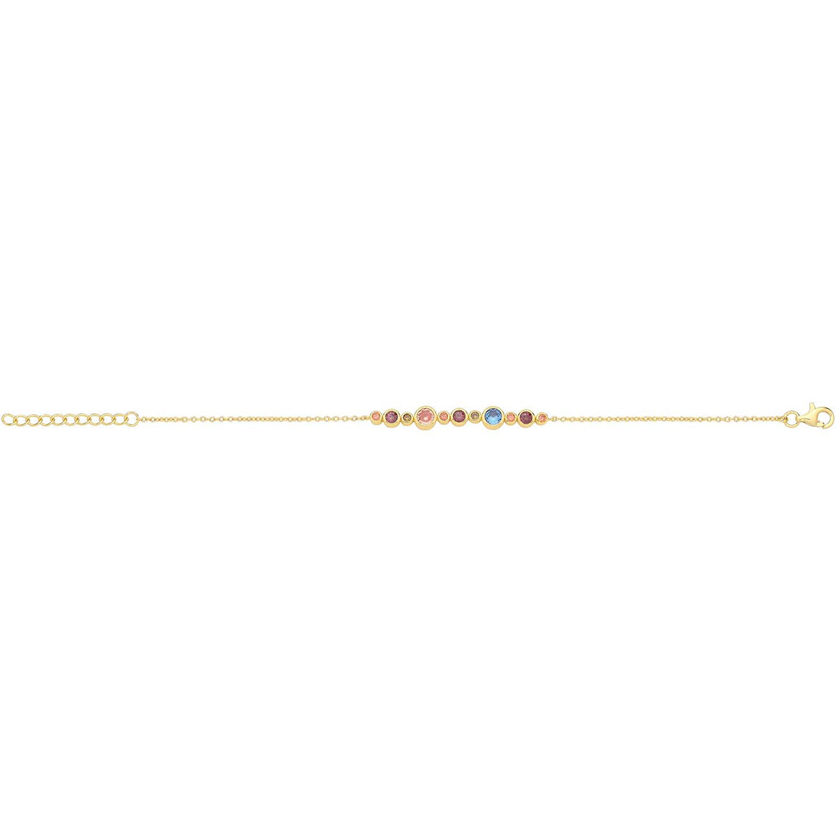 Sterling Silver & Gold Plated Multicoloured Cubic Zirconia Bracelet