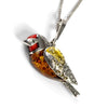 Sterling Silver Goldfinch Bird Necklace