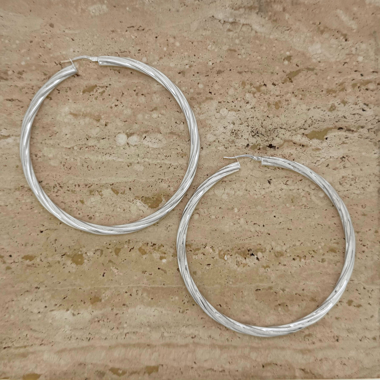 Sterling Silver Extra Large Hoop Earrings