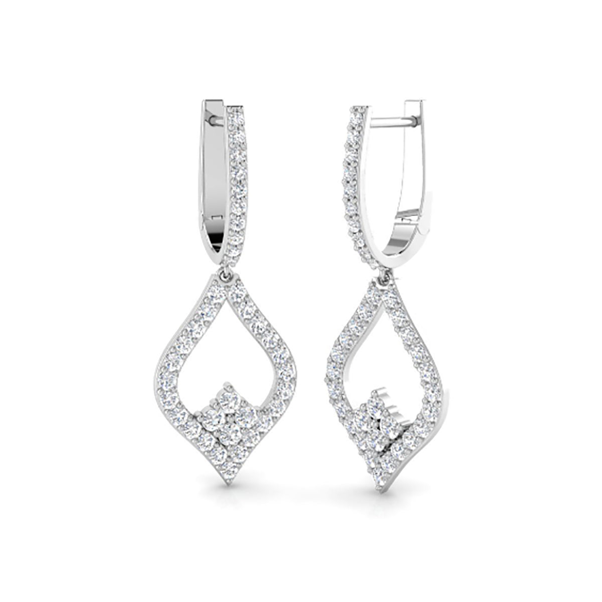 9ct White Gold Lab Grown Diamond Drop Earrings
