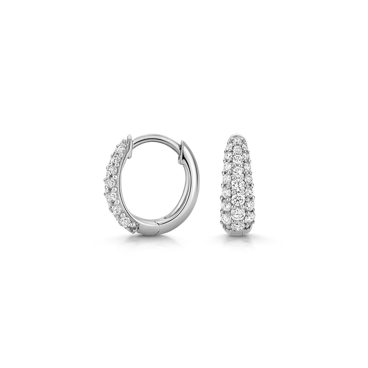 9ct White Gold Lab Grown Diamond Huggie Hoop Earrings