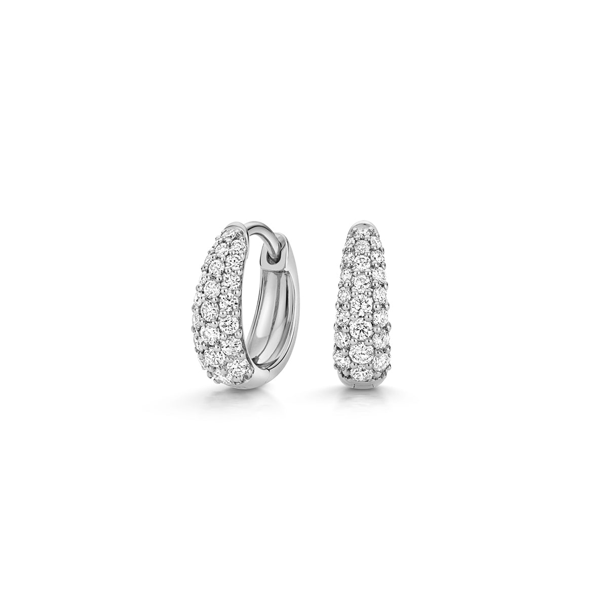 9ct White Gold Lab Grown Diamond Huggie Hoop Earrings