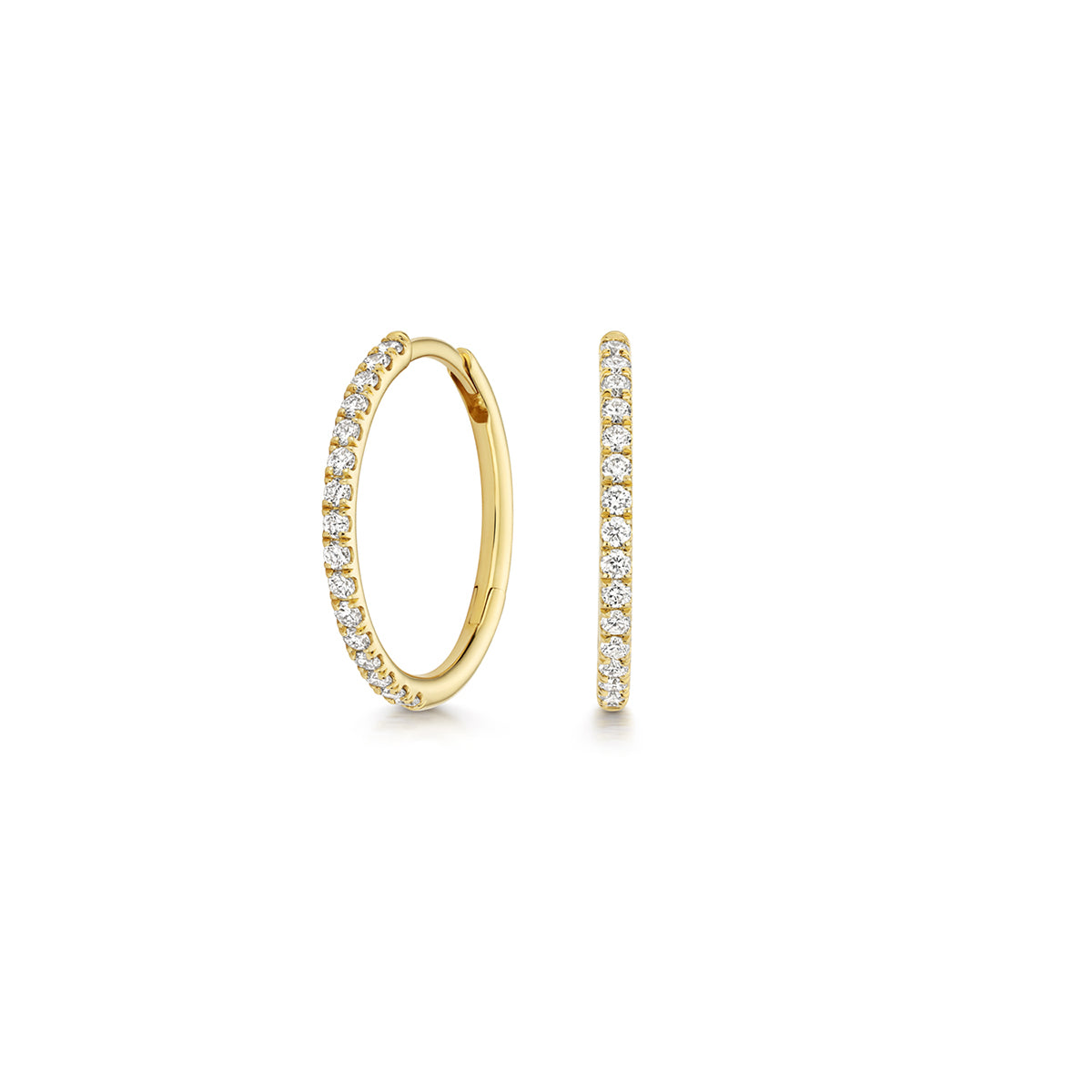 Sterling Silver & Gold Plated Lab Grown Diamond 0.35ct Huggie Hoop Earrings
