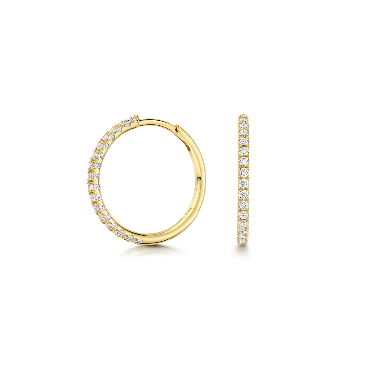 Sterling Silver & Gold Plated Lab Grown Diamond 0.35ct Huggie Hoop Earrings