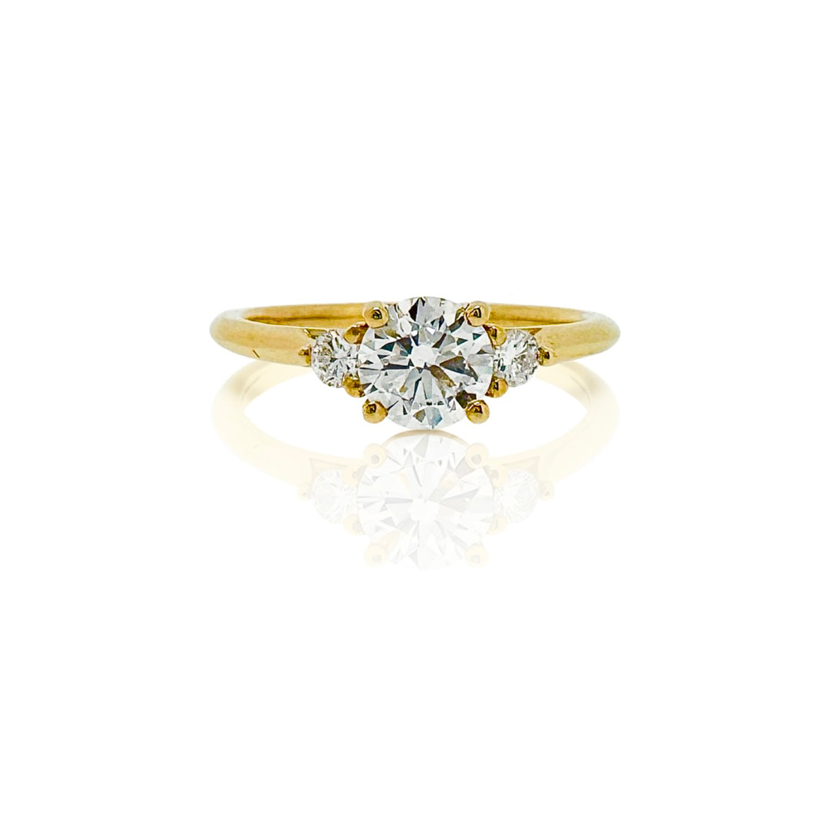 9ct Yellow Gold Lab Grown Diamond Trilogy 0.82ct Ring