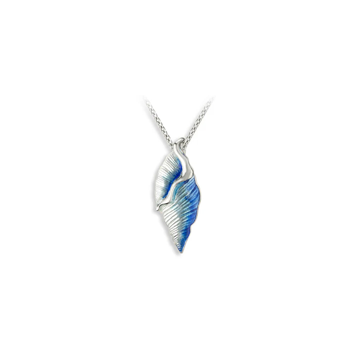 Nicole Barr Fine Enamel Blue Conch Shell Pendant Necklace