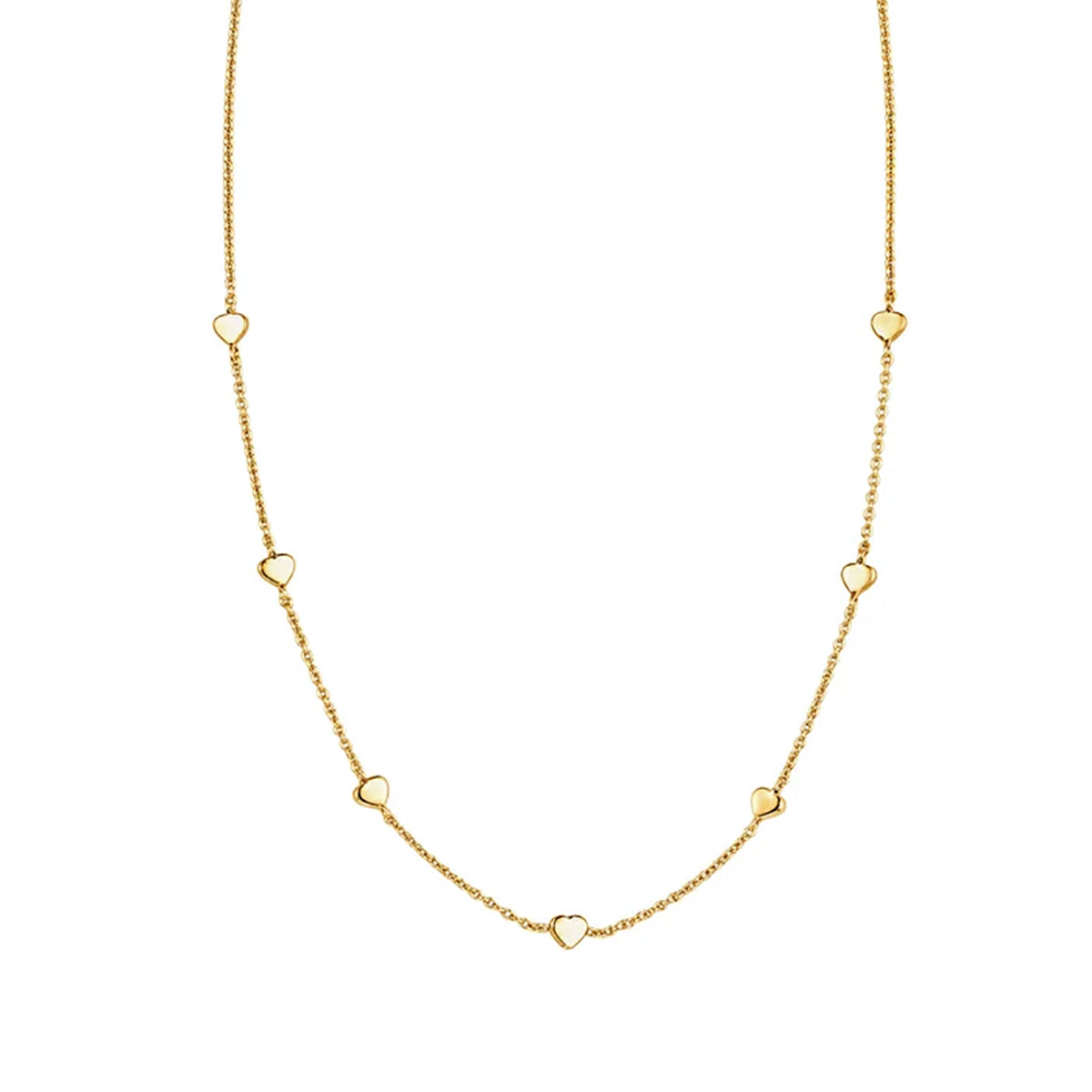 Sterling Silver & Gold Plated Heart Station Necklace
