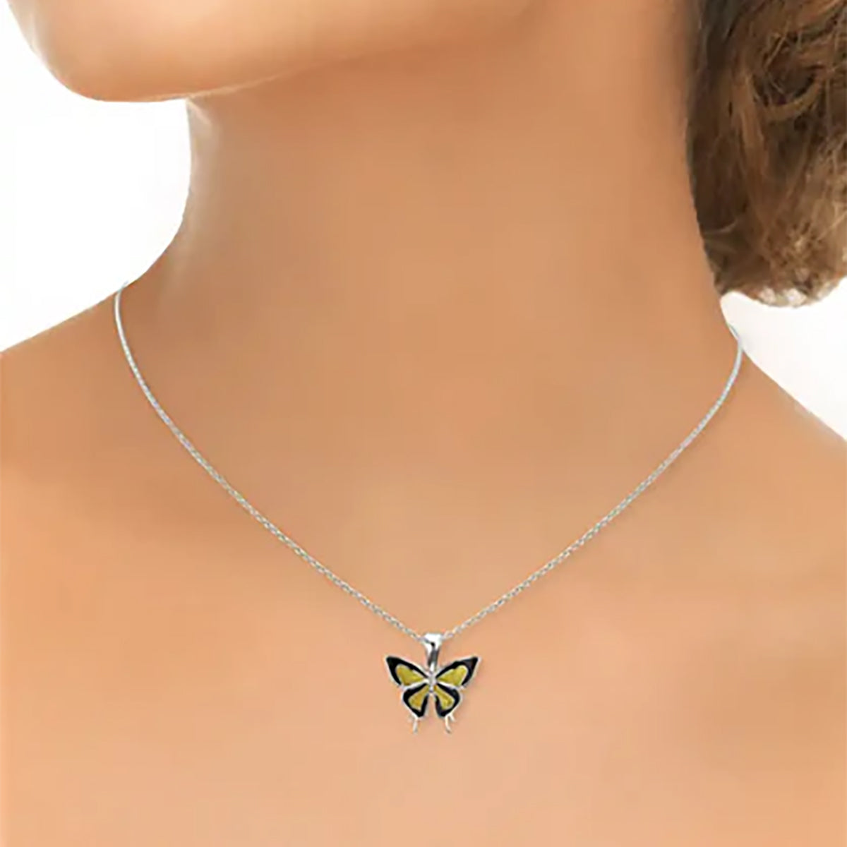 Nicole Barr Enamel Butterfly Pendant