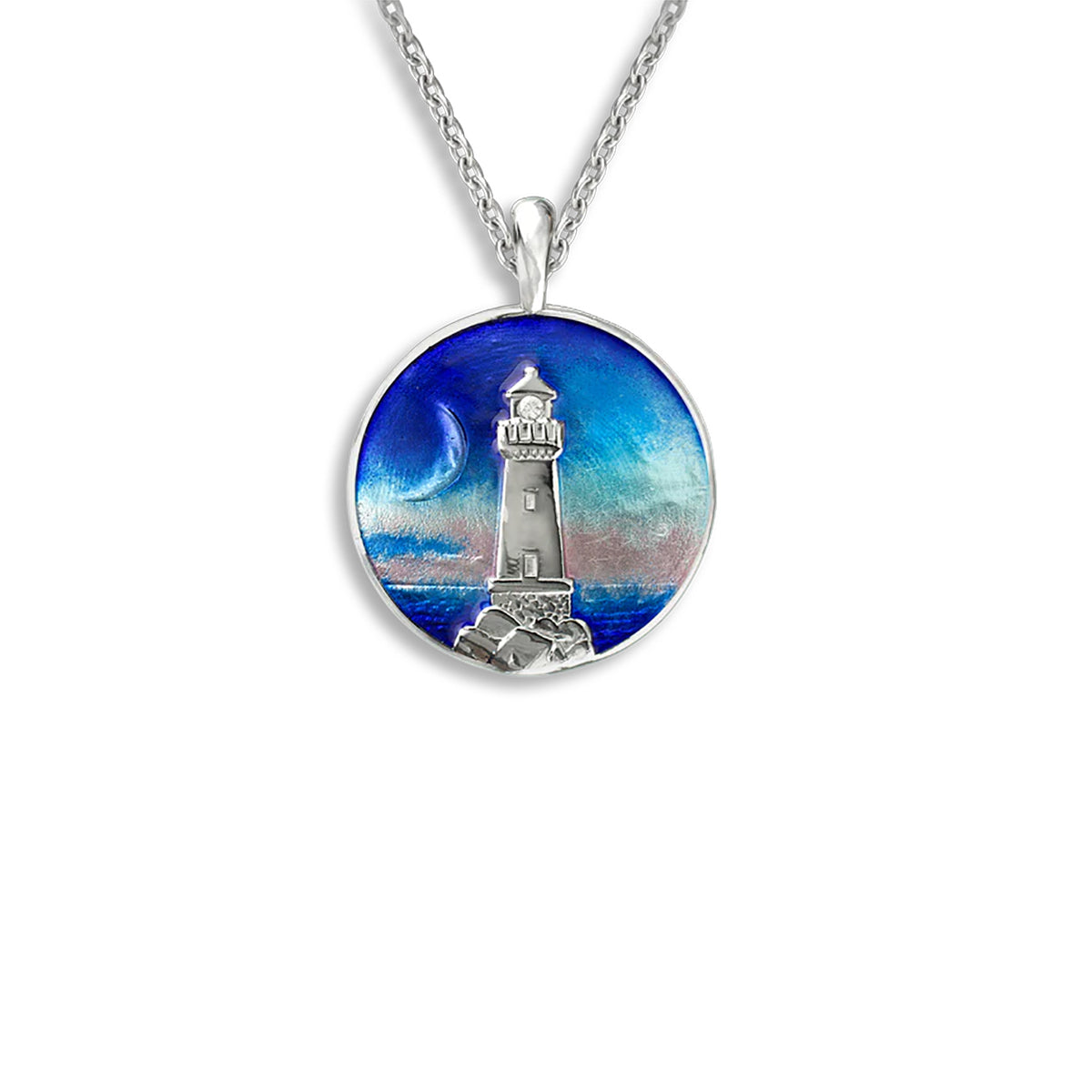 Nicole Barr Fine Enamel Lighthouse Necklace