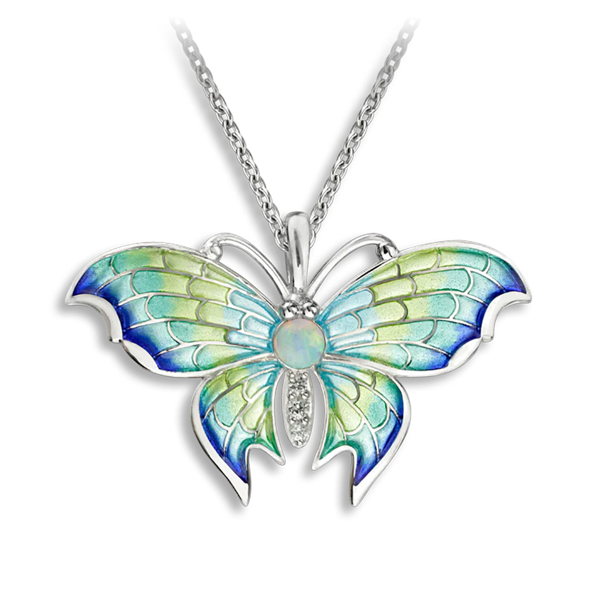 Nicole Barr Butterfly Plique-a-Jour Opal Necklace