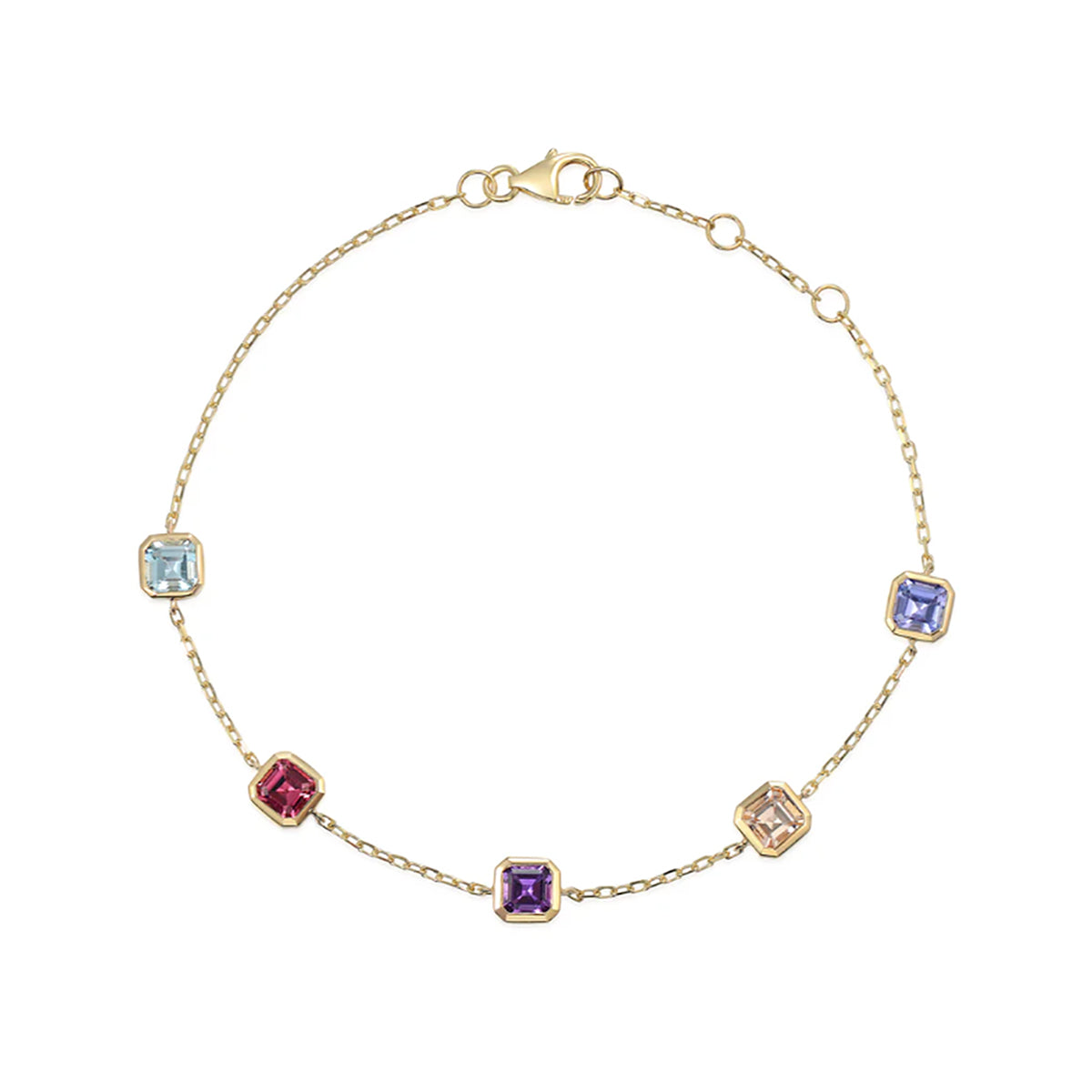 9ct Yellow Gold Multi Gem Bracelet