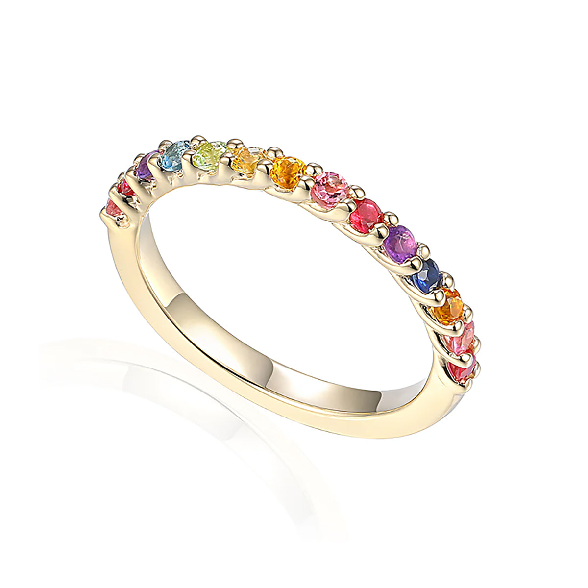 9ct Yellow Gold Multi Gem Set Ring