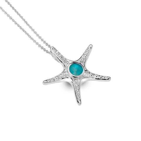 Sterling Silver & Turquoise Starfish Necklace