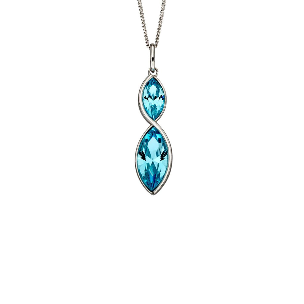 Fiorelli Navette Aqua Crystal Twist Pendant