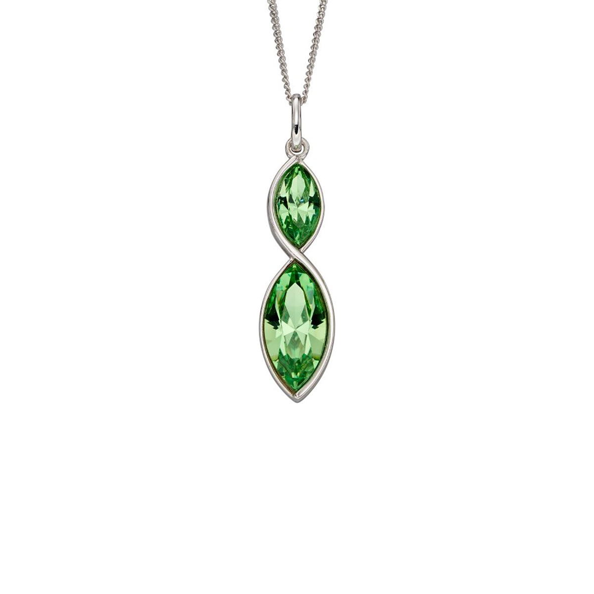Fiorelli Navette Peridot Crystal Twist Pendant
