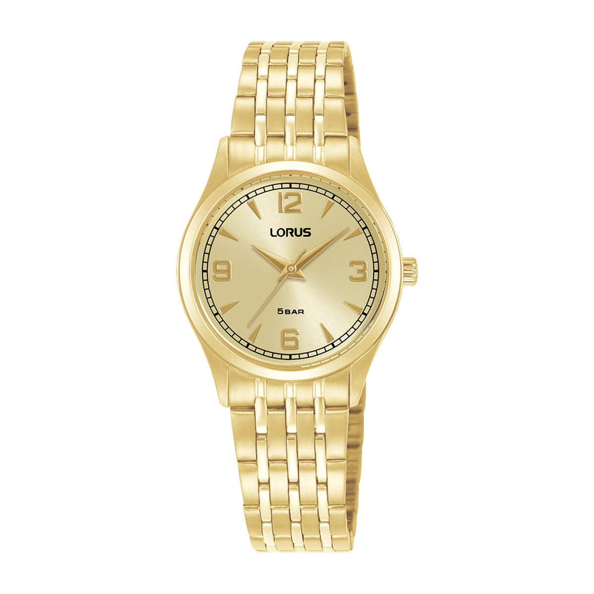 Lorus Ladies Champagne Sunray Dial Gold Tone Watch RG208ZX9