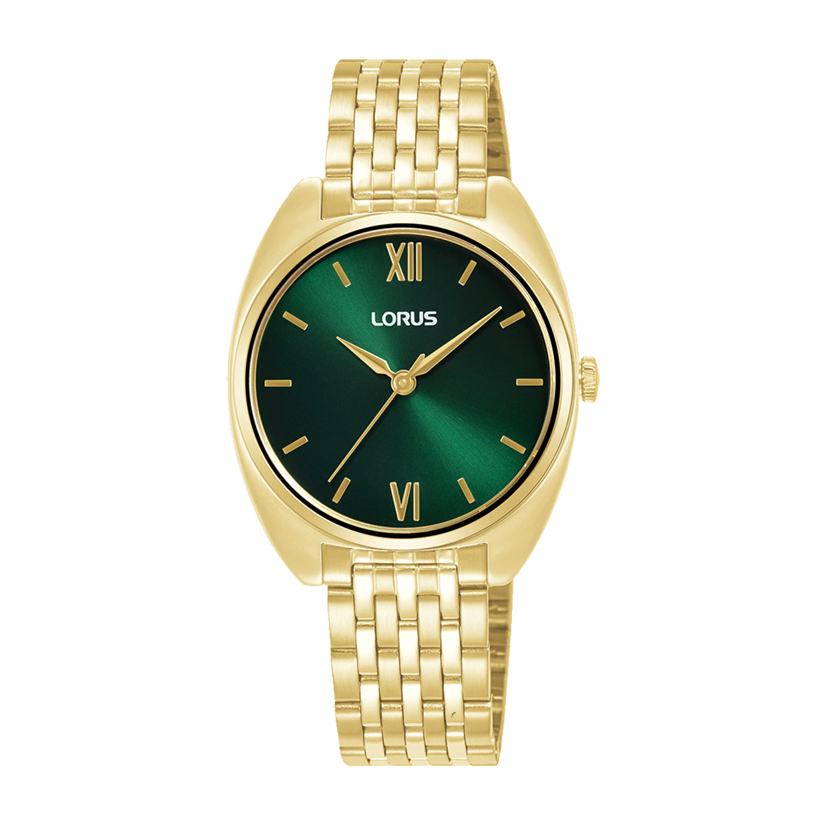 Lorus Ladies Green Dial Gold Tone Watch RH844CX9