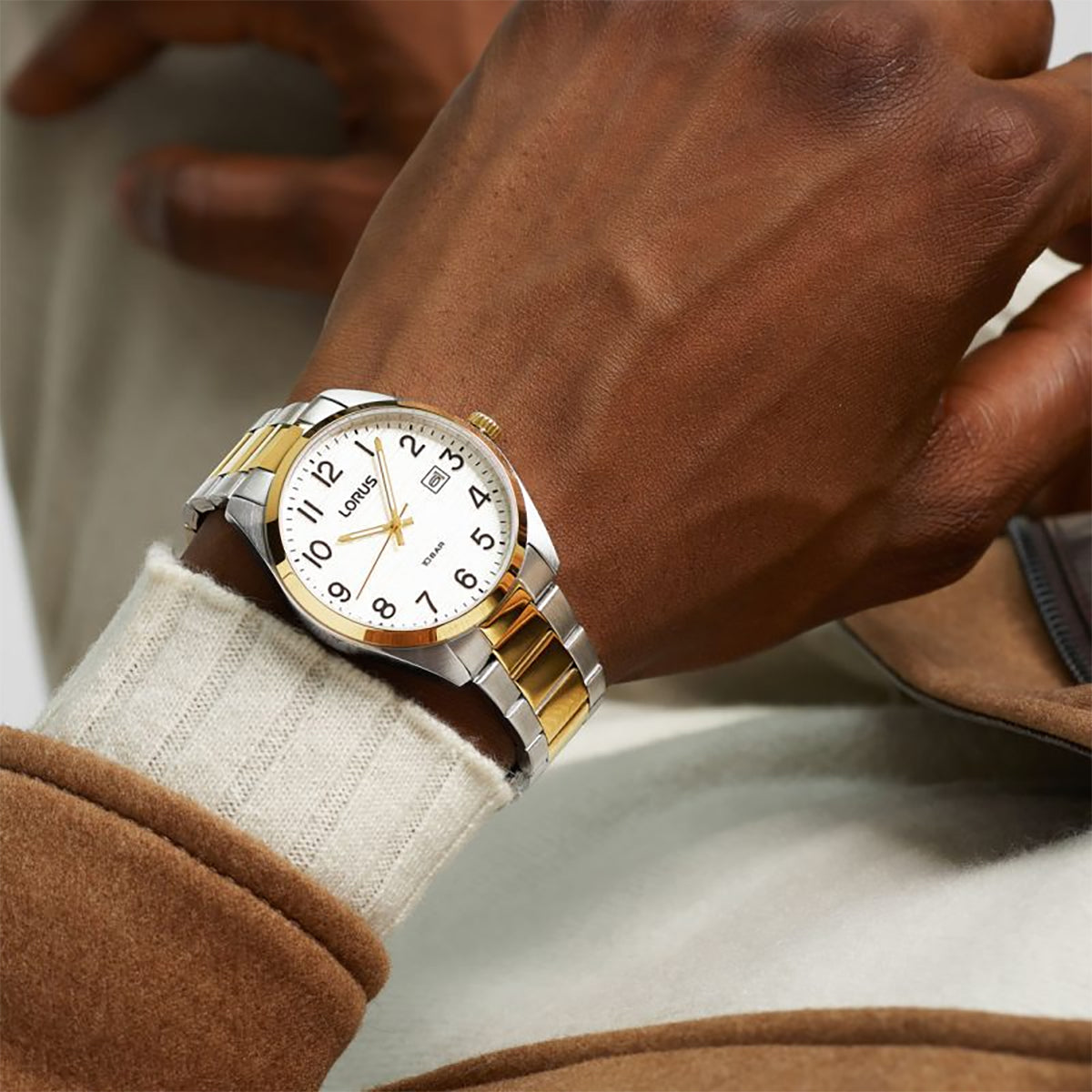 Lorus Gent's Two-Tone Clear Dial Watch RH912RX9