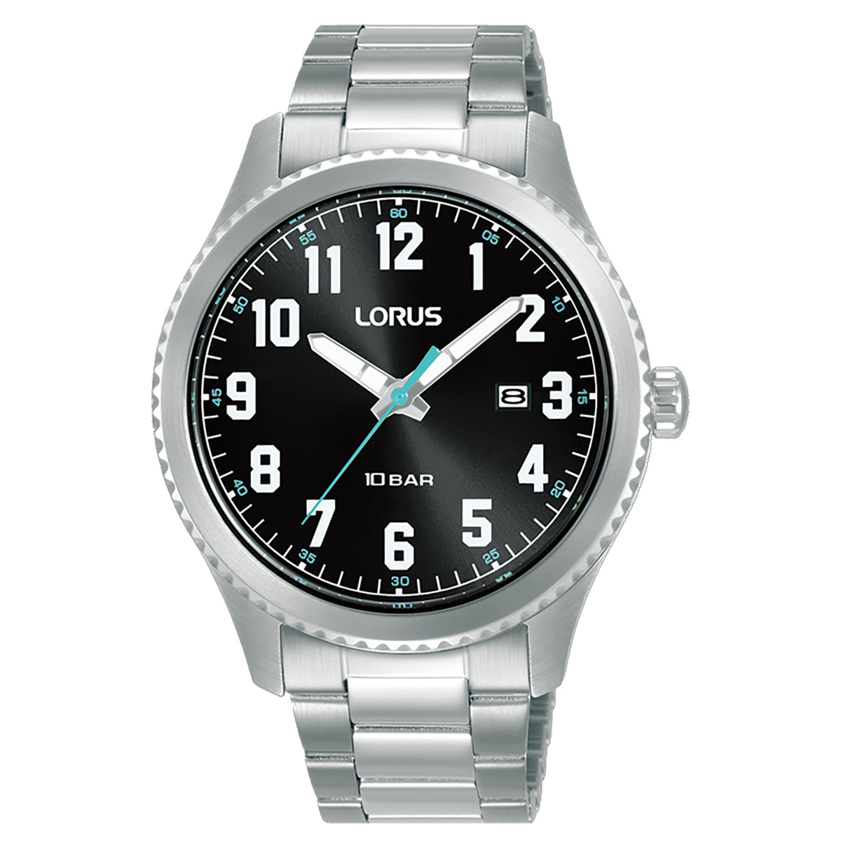 Lorus Men's Black Sunray Clear Dial Watch RH979RX9