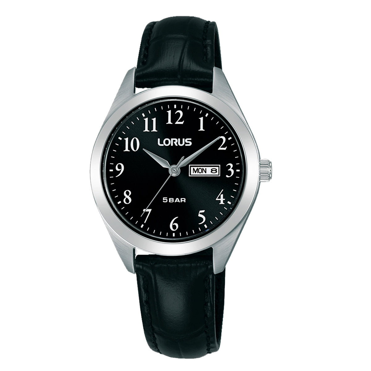 Lorus Ladies Black Dial & Leather Strap Watch RN805AX9