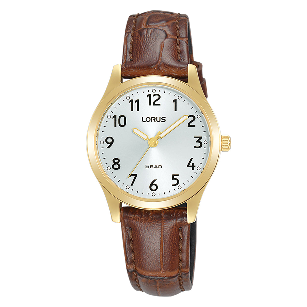Lorus Ladies Gold Tone Clear Dial & Leather Strap Watch RRX20JX9