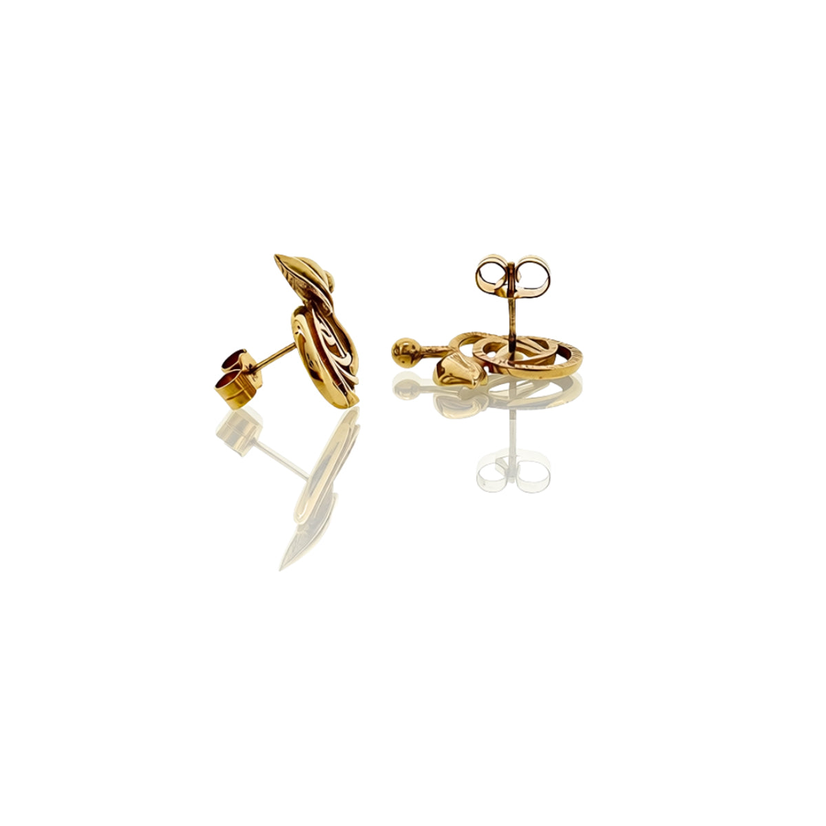 Secondhand 9ct Yellow Gold Rennie Mackintosh Stud Earrings