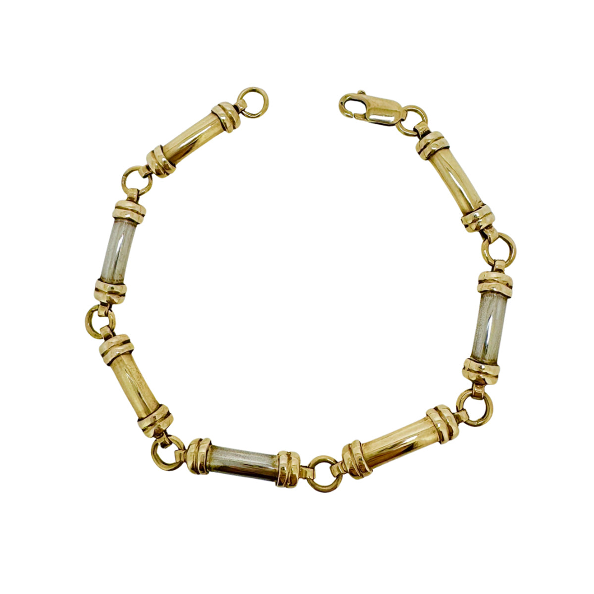 Secondhand 14ct Gold Two Tone Bar Link Bracelet