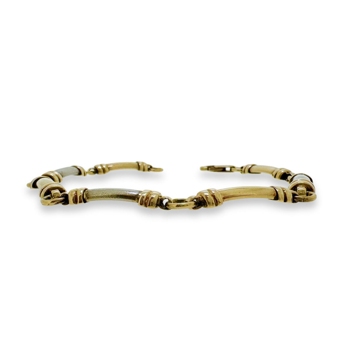 Secondhand 14ct Gold Two Tone Bar Link Bracelet