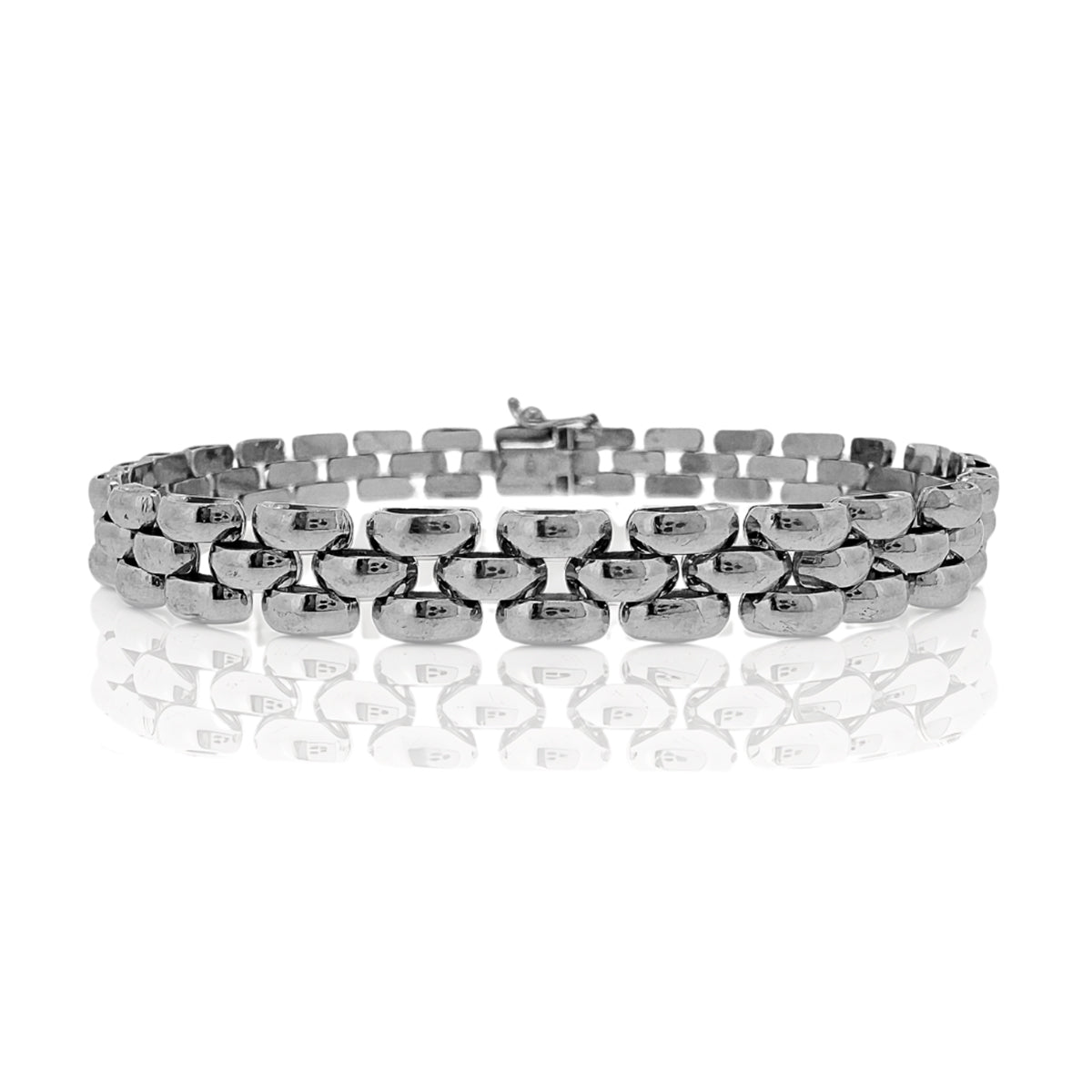Secondhand 9ct White Gold Articulated Link Bracelet
