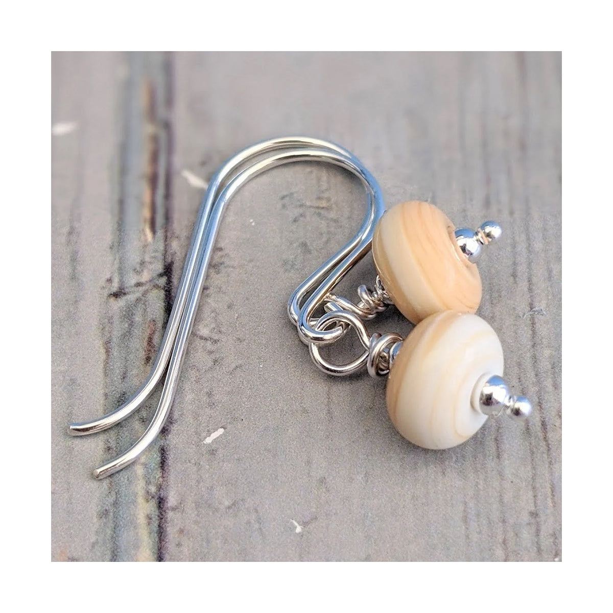 Beach Art Glass Sand Tiny Bead Earrings