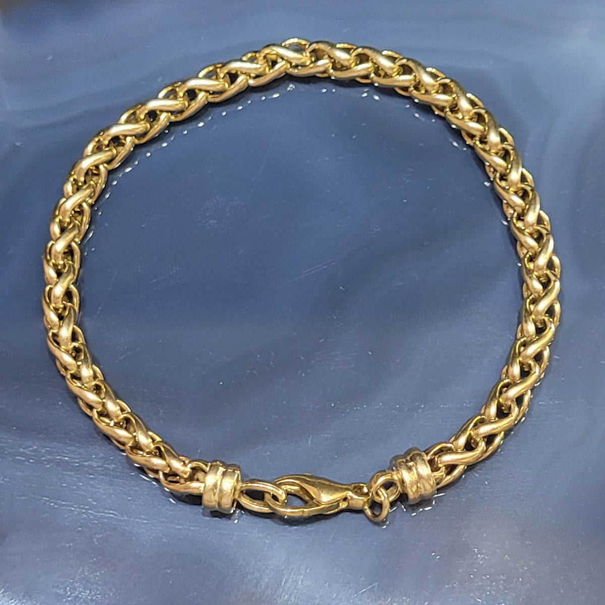 Secondhand 9ct Gold Braided Curb Bracelet