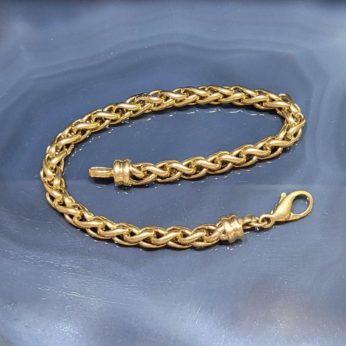 Secondhand 9ct Gold Braided Curb Bracelet
