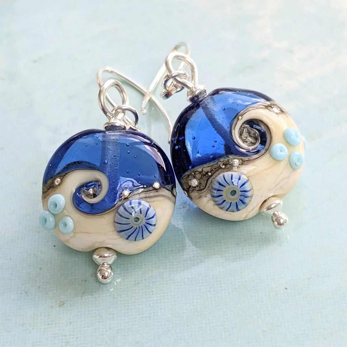 Beach Art Glass - Beyond the Sea Drop Earrings