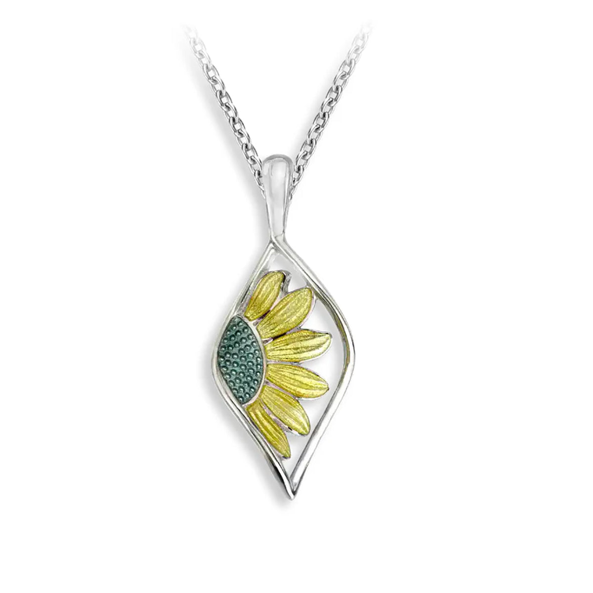 Nicole Barr Enamel Yellow Sunflower Necklace
