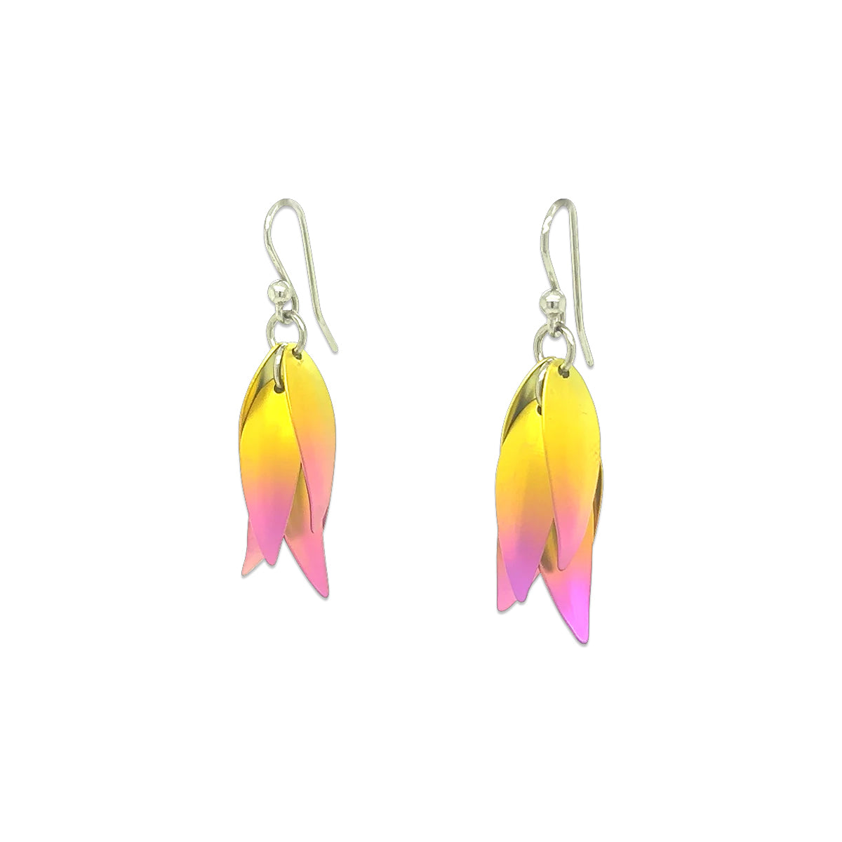 Titanium Yellow & Pink Wild Orchid Drop Earrings