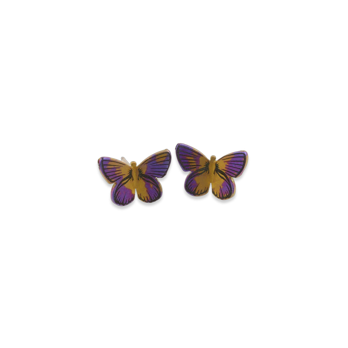 Titanium Large Mulberry Butterfly Stud Earrings