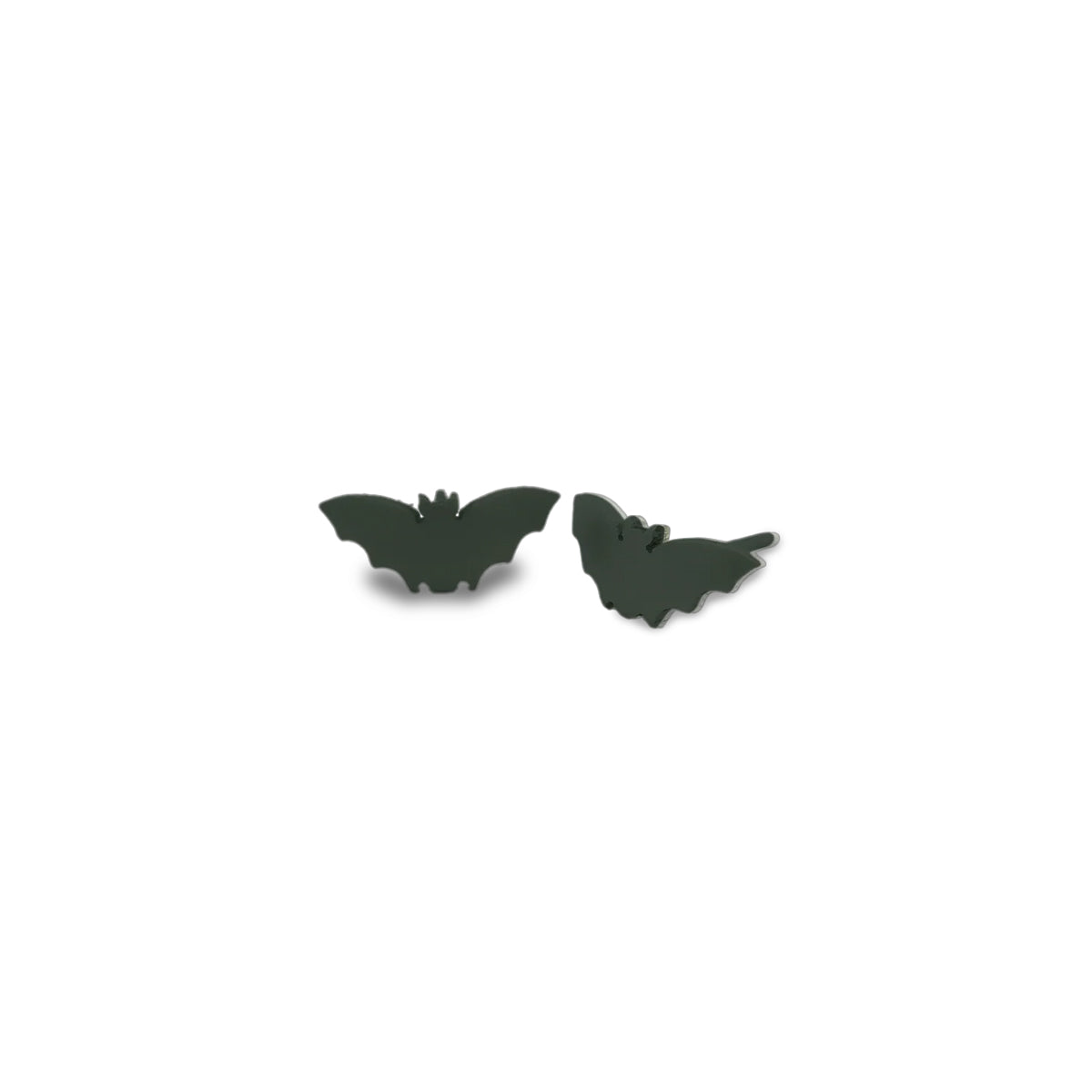 Titanium Small Black Bat Stud Earrings